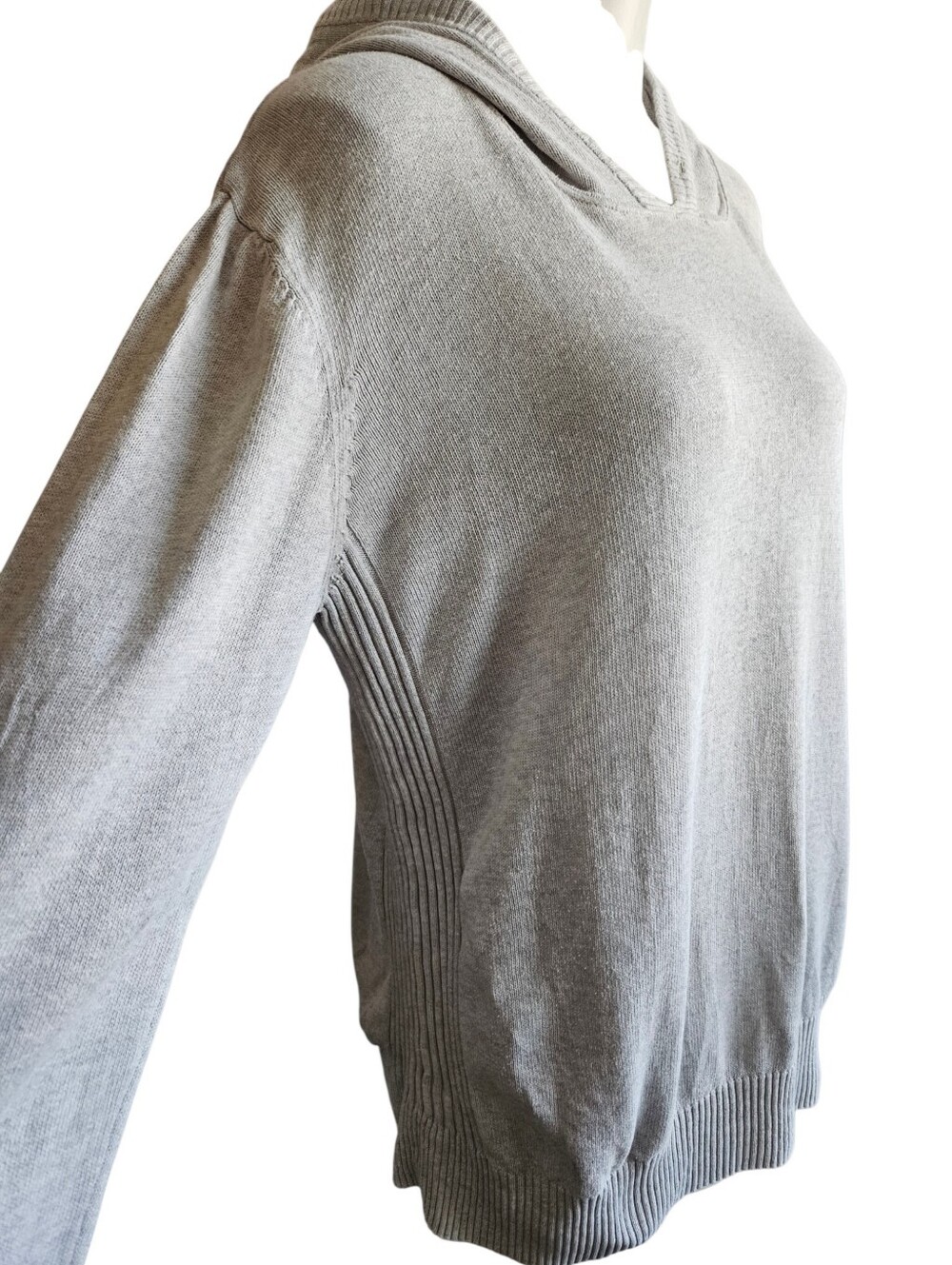 Pact Organic Cotton Classic Knit Gray Hoodie Sz Large Fall Lightweight Neutral - Picture 2 of 13